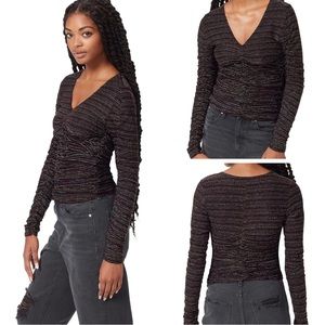 Circus NY NWT Women's Minty Allover Ruched Long Sleeve Knit Top